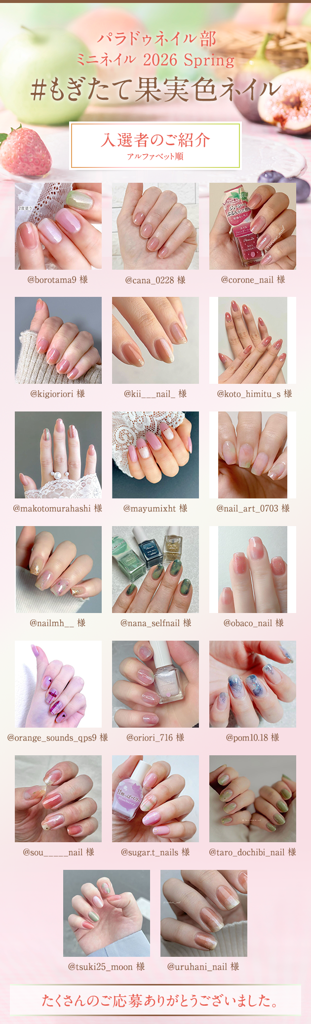 パラドゥネイル部  ミニネイル 2025 Winter #四元素ネイル フォトコンテスト・入選者のご紹介