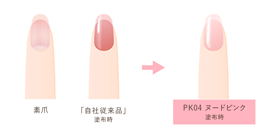 PK04 ヌードピンク塗布時